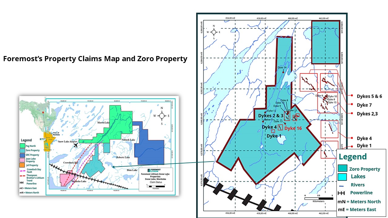 Figure 2. Foremost Property Map with Zoro Property Claims
